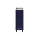 Hugo&Borg Lorette 12-in W x 34.5-in H x 24-in D Navy Blue 2-Drawers Base Fully Assembled Cabinet (Recessed Panel Shaker Style)