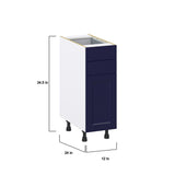 Hugo&Borg Lorette 12-in W x 34.5-in H x 24-in D Navy Blue 2-Drawers Base Fully Assembled Cabinet (Recessed Panel Shaker Style)