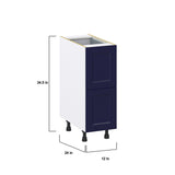 Hugo&Borg Lorette 12-in W x 34.5-in H x 24-in D Navy Blue 3-Drawer Base Fully Assembled Cabinet (Recessed Panel Style)