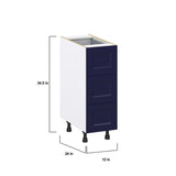 Hugo&Borg Lorette 12-in W x 34.5-in H x 24-in D Navy Blue 4-Drawer Base Fully Assembled Cabinet (Recessed Panel Style)