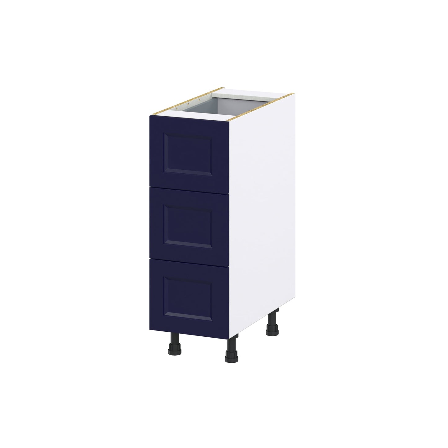 Hugo&Borg Lorette 12-in W x 34.5-in H x 24-in D Navy Blue 4-Drawer Base Fully Assembled Cabinet (Recessed Panel Style)
