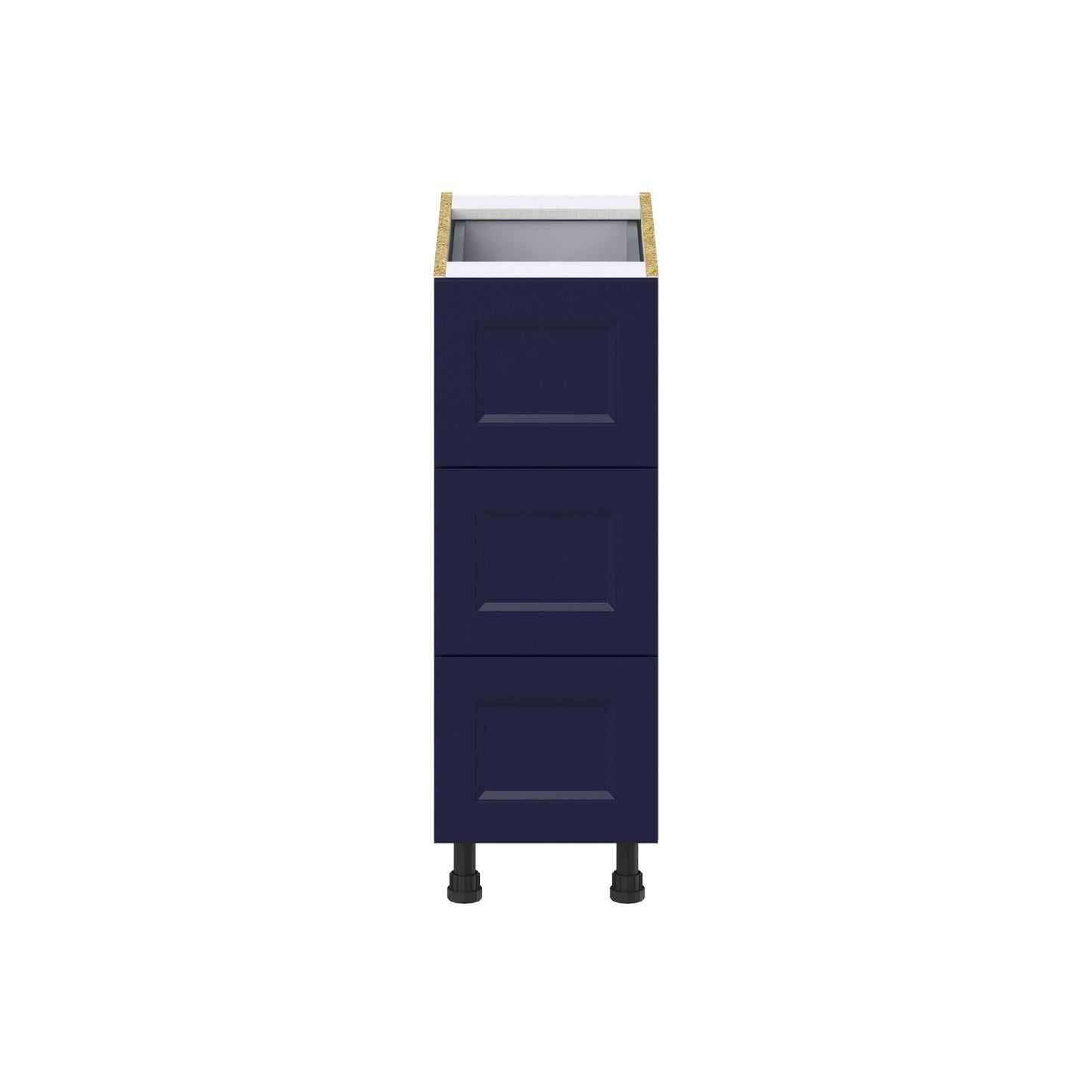 Hugo&Borg Lorette 12-in W x 34.5-in H x 24-in D Navy Blue 4-Drawer Base Fully Assembled Cabinet (Recessed Panel Style)