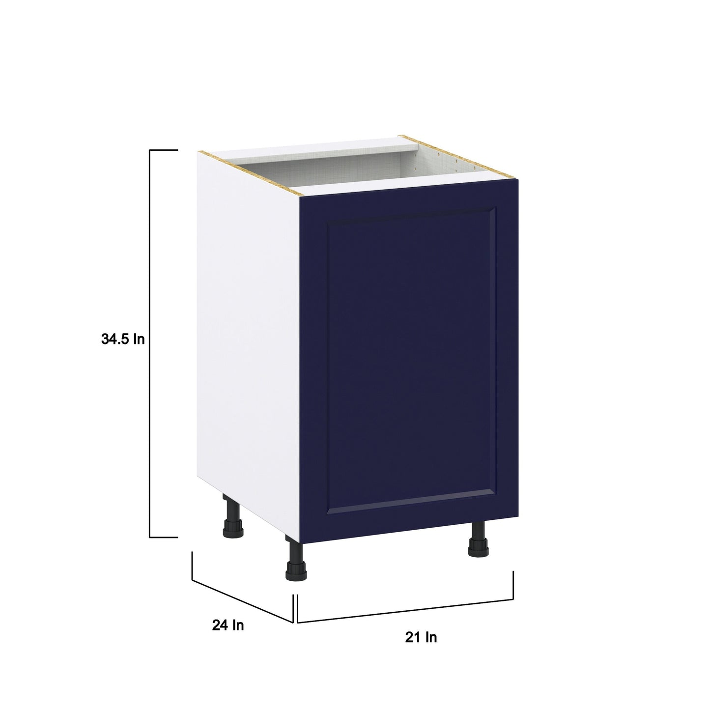 Hugo&Borg Lorette 21-in W x 34.5-in H x 24-in D Navy Blue 3-Drawers Base Fully Assembled Cabinet (Recessed Panel Shaker Style)