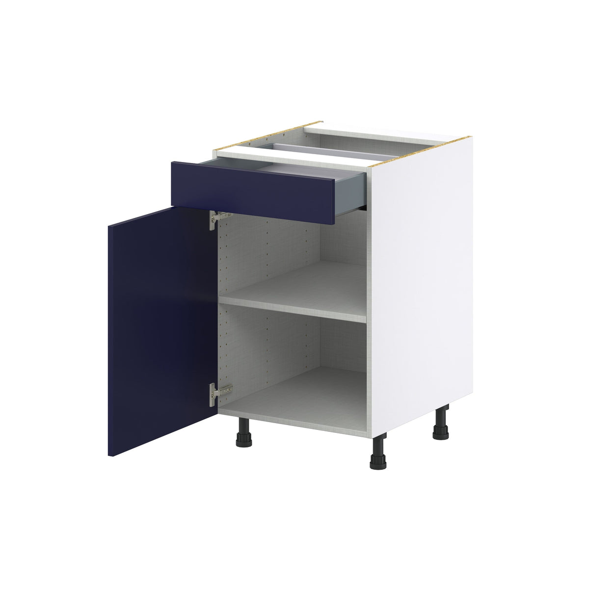 Hugo&Borg Lorette 21-in W x 34.5-in H x 24-in D Navy Blue 1-Drawer Base Fully Assembled Cabinet (Recessed Panel Shaker Style)