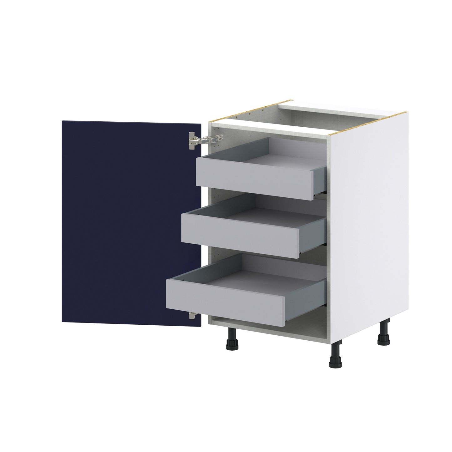Hugo&Borg Lorette 21-in W x 34.5-in H x 24-in D Navy Blue 3-Drawers Base Fully Assembled Cabinet (Recessed Panel Shaker Style)
