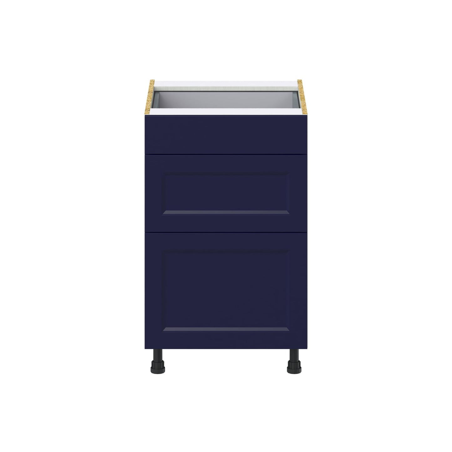 Hugo&Borg Lorette 21-in W x 34.5-in H x 24-in D Navy Blue 3-Drawer Base Fully Assembled Cabinet (Recessed Panel Style)