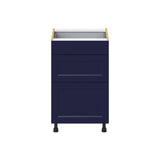 Hugo&Borg Lorette 21-in W x 34.5-in H x 24-in D Navy Blue 3-Drawer Base Fully Assembled Cabinet (Recessed Panel Style)