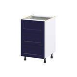 Hugo&Borg Lorette 21-in W x 34.5-in H x 24-in D Navy Blue 3-Drawer Base Fully Assembled Cabinet (Recessed Panel Style)