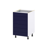 Hugo&Borg Lorette 21-in W x 34.5-in H x 24-in D Navy Blue 6-Drawer Base Fully Assembled Cabinet (Recessed Panel Style)