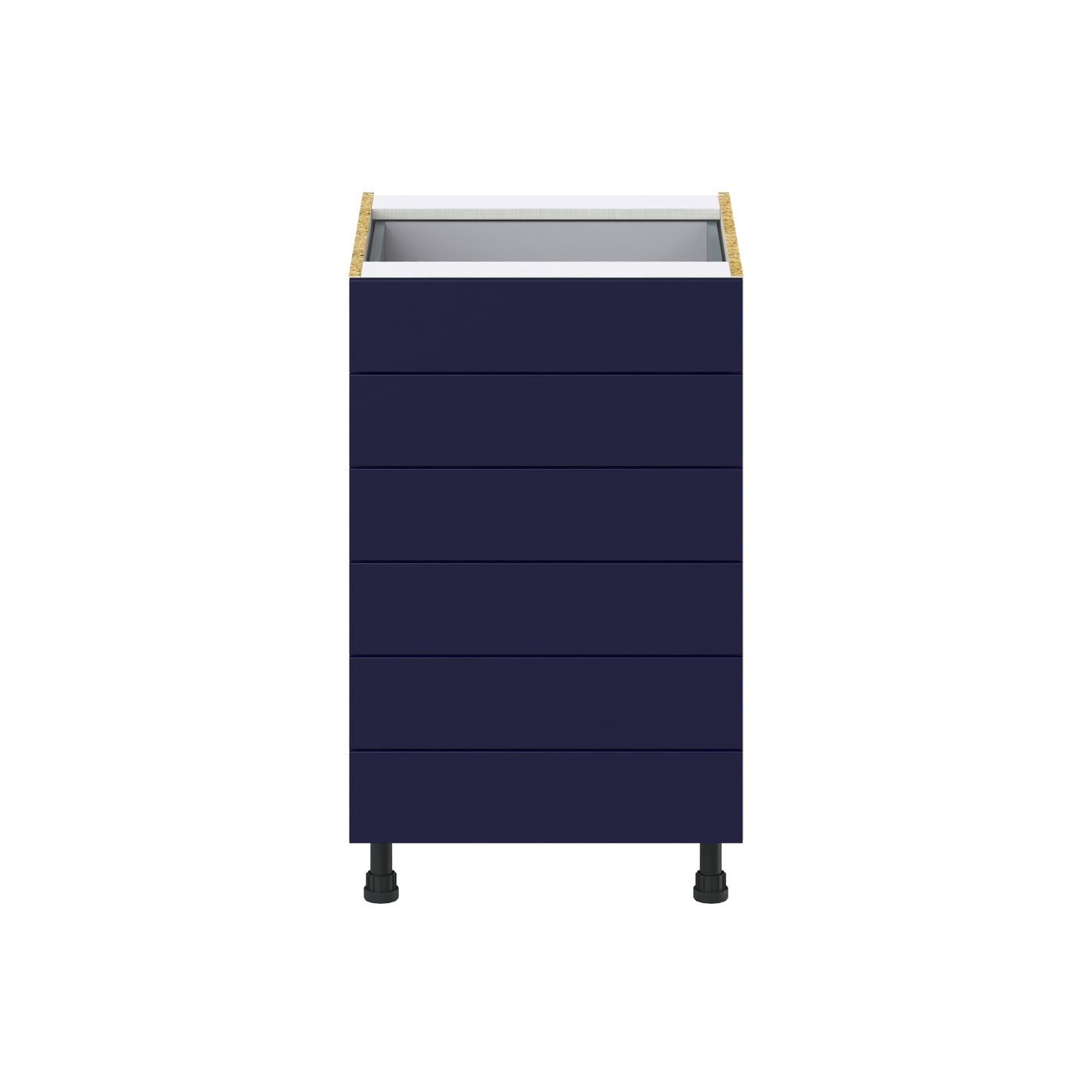 Hugo&Borg Lorette 21-in W x 34.5-in H x 24-in D Navy Blue 6-Drawer Base Fully Assembled Cabinet (Recessed Panel Style)