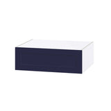 Hugo&Borg Lorette 30-in W x 10-in H x 24-in D Navy Blue Wall Fully Assembled Cabinet (Recessed Panel Shaker Door Style)