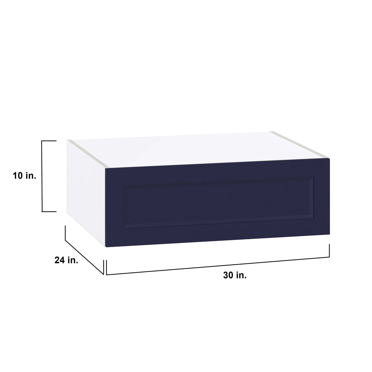 Hugo&Borg Lorette 30-in W x 10-in H x 24-in D Navy Blue Wall Fully Assembled Cabinet (Recessed Panel Shaker Door Style)
