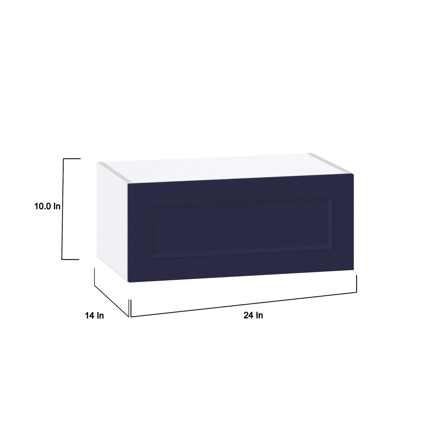 Hugo&Borg Lorette 24-in W x 10-in H x 14-in D Navy Blue Wall Fully Assembled Cabinet (Recessed Panel Shaker Door Style)