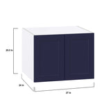 Hugo&Borg Lorette 27-in W x 20-in H x 24-in D Navy Blue Wall Fully Assembled Cabinet (Recessed Panel Shaker Door Style)
