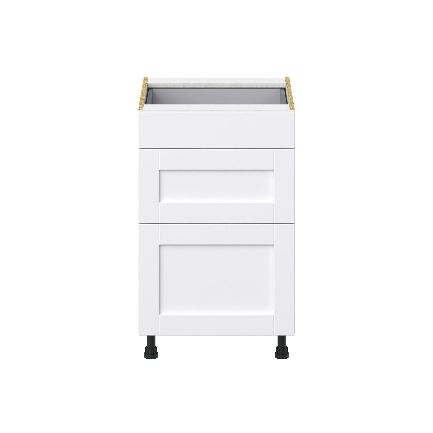 Hugo&Borg Rosemont 21-in W x 34.5-in H x 24-in D Glacier White 3-Drawer Base Fully Assembled Cabinet (Recessed Panel Style)