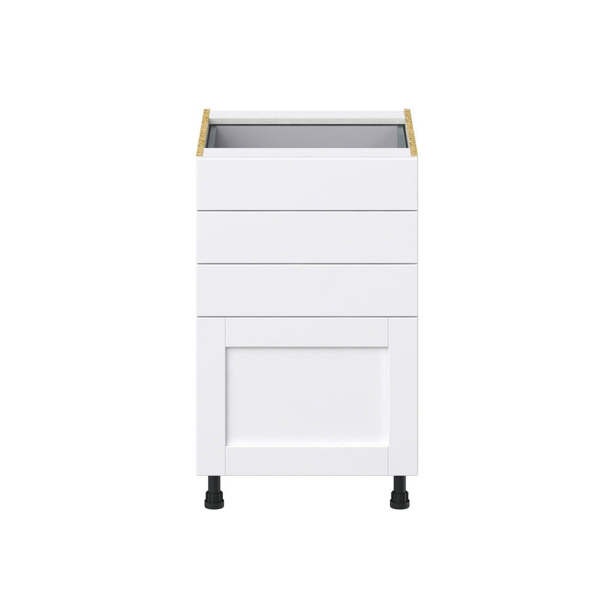 Hugo&Borg Rosemont 21-in W x 34.5-in H x 24-in D Glacier White 4-Drawer Base Fully Assembled Cabinet (Recessed Panel Style)