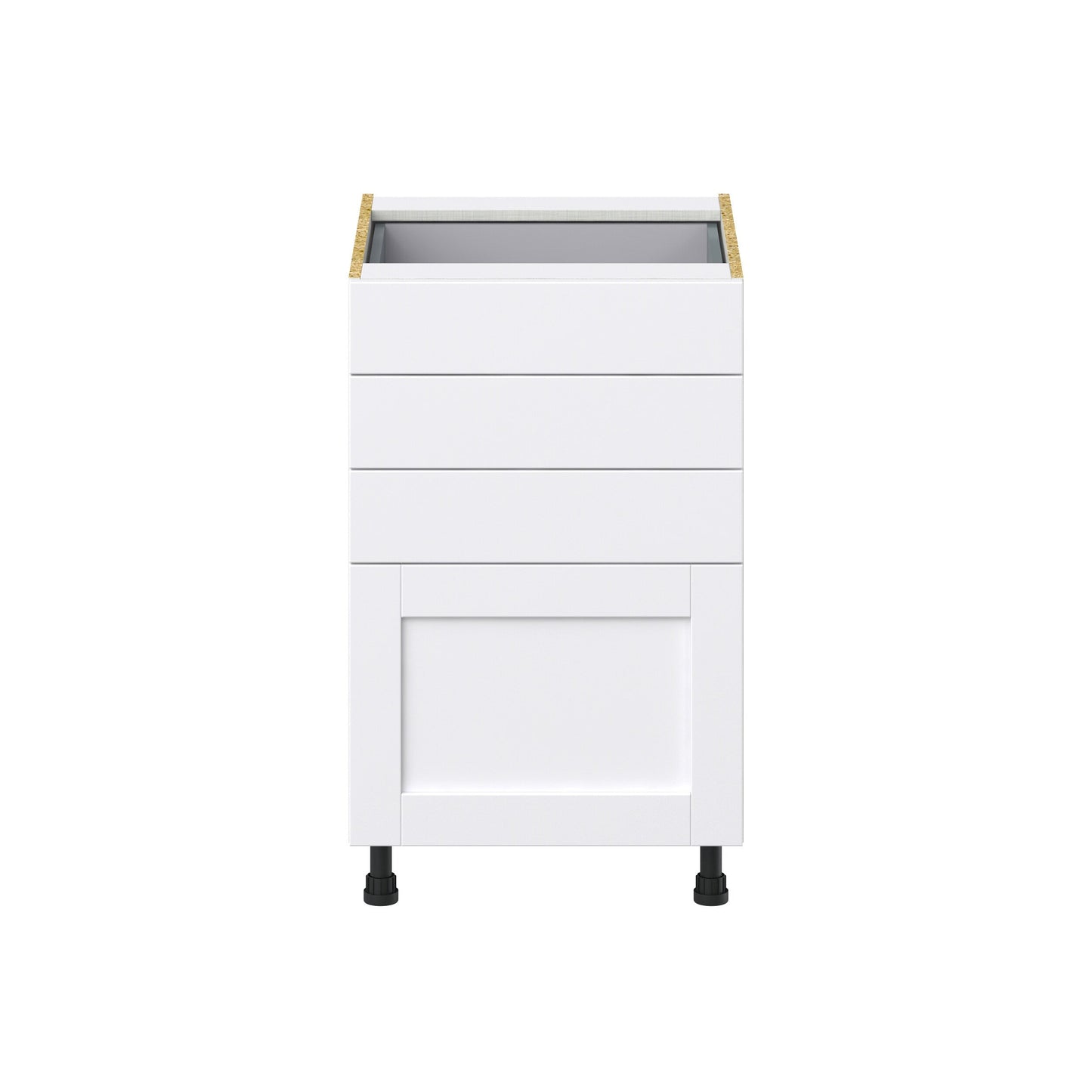Hugo&Borg Rosemont 21-in W x 34.5-in H x 24-in D Glacier White 4-Drawer Base Fully Assembled Cabinet (Recessed Panel Style)
