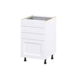 Hugo&Borg Rosemont 21-in W x 34.5-in H x 24-in D Glacier White 4-Drawer Base Fully Assembled Cabinet (Recessed Panel Style)