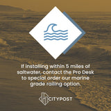 CityPost Deck Mount White Steel Deck Cable Rail Kit