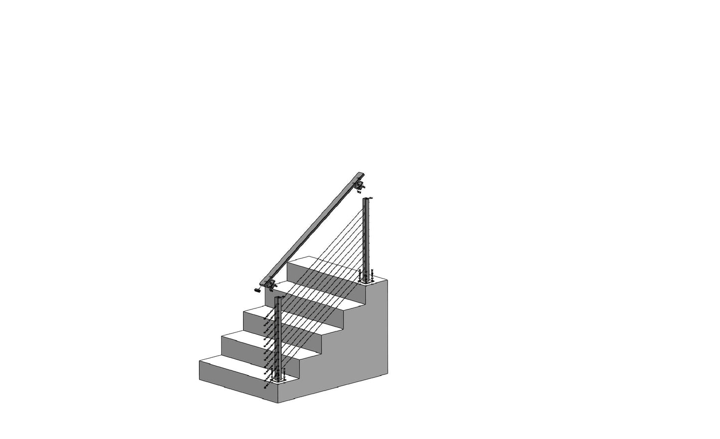 CityPost Stair Deck Mount x 36-in Steel Deck Cable Rail Kit