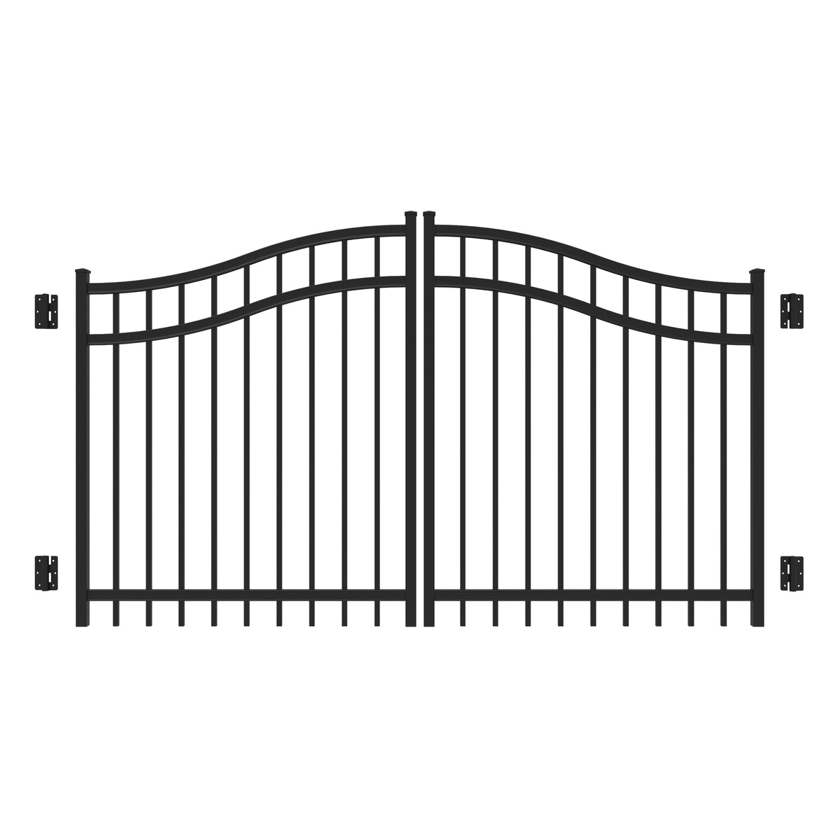 Freedom New Haven 4-ft H x 8-ft W Black Aluminum Spaced Picket Arched-top Decorative Fence Gate