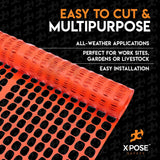 XPOSE SAFETY Orange PVC Bamboo Fence, 100ft x 4ft Roll