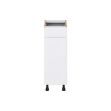 Hugo&Borg Lasalle 12-in W x 34.5-in H x 21-in D Bright White Slab 1-Drawer Base Fully Assembled Cabinet (Flat Panel Slab Door Style)