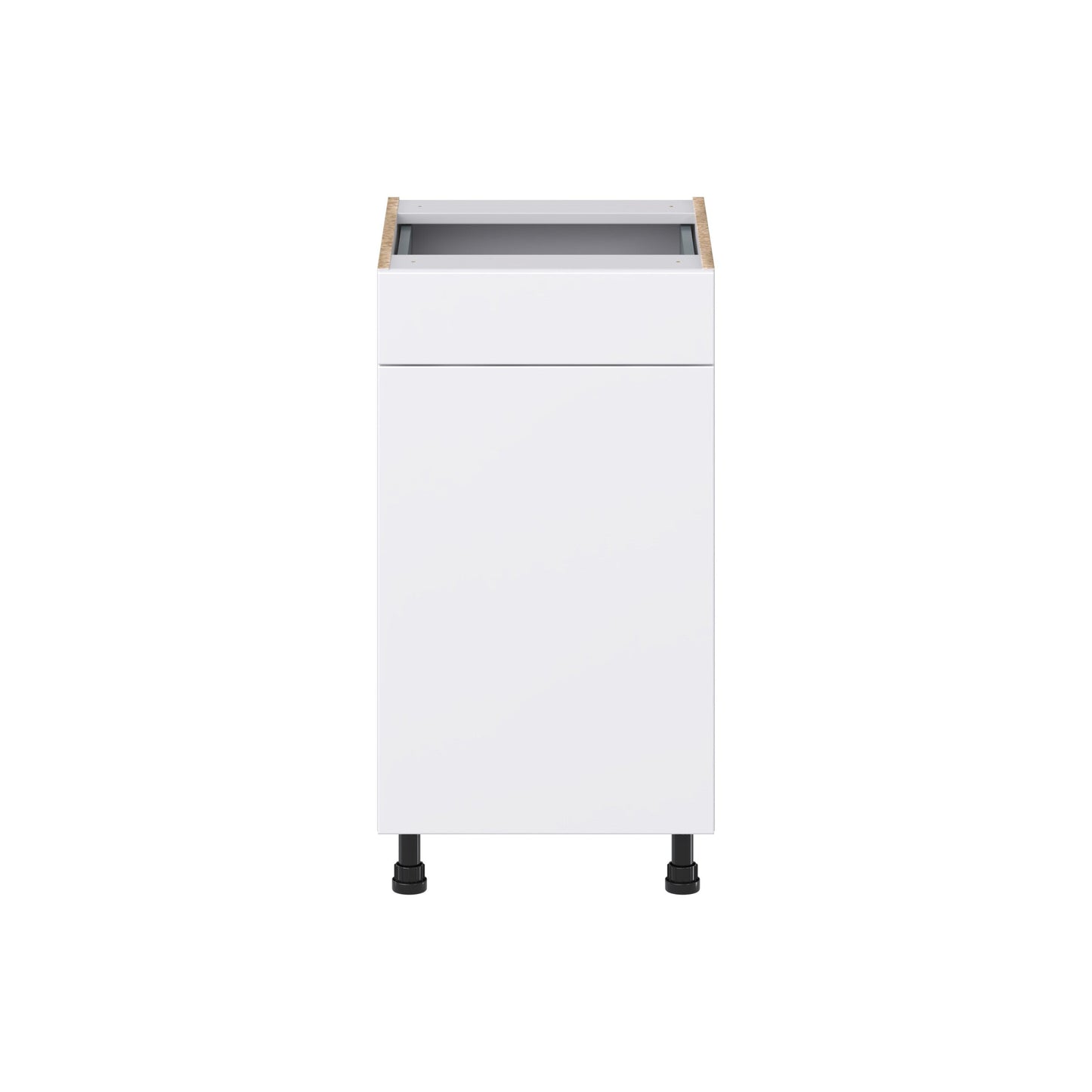 Hugo&Borg Lasalle 18-in W x 34.5-in H x 21-in D Bright White Slab 1-Drawer Base Fully Assembled Cabinet (Flat Panel Slab Door Style)