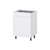 Hugo&Borg Lasalle 24-in W x 34.5-in H x 21-in D Bright White Slab 1-Drawer Base Fully Assembled Cabinet (Flat Panel Slab Door Style)