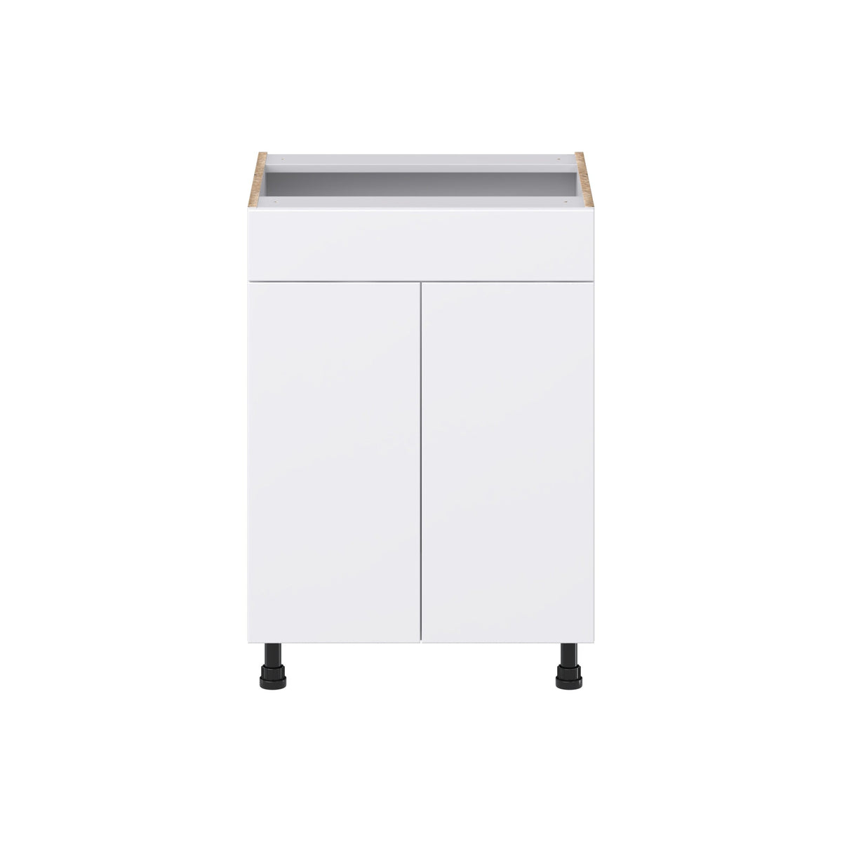 Hugo&Borg Lasalle 24-in W x 34.5-in H x 21-in D Bright White Slab Sink Base Fully Assembled Cabinet (Flat Panel Slab Style)