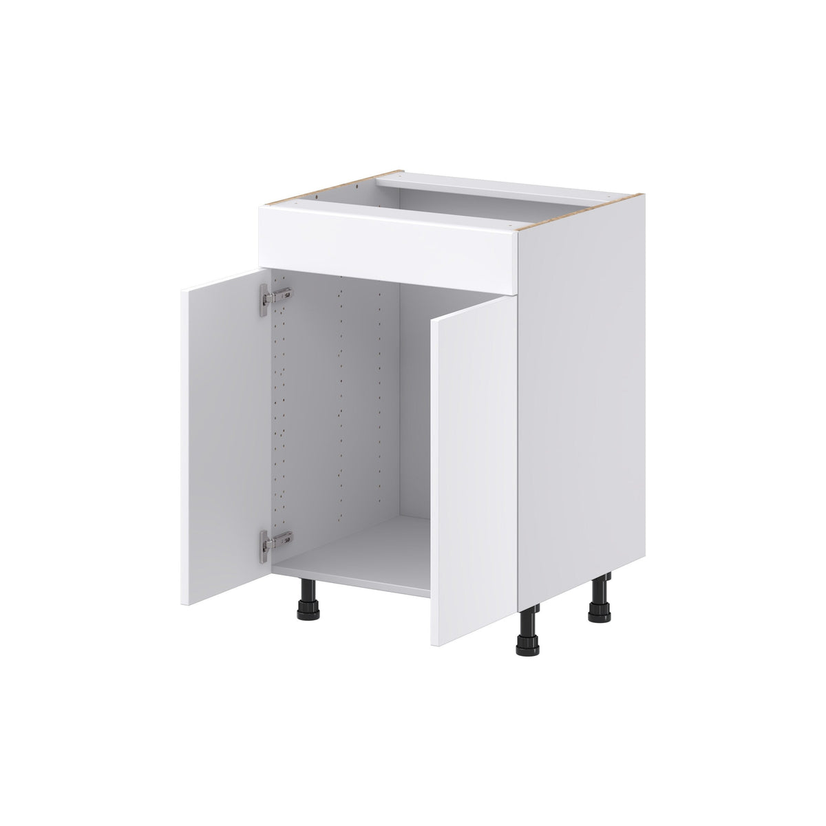 Hugo&Borg Lasalle 24-in W x 34.5-in H x 21-in D Bright White Slab Sink Base Fully Assembled Cabinet (Flat Panel Slab Style)