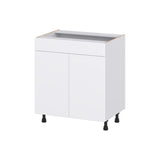 Hugo&Borg Lasalle 30-in W x 34.5-in H x 21-in D Bright White Slab Sink Base Fully Assembled Cabinet (Flat Panel Slab Style)