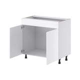 Hugo&Borg Lasalle 36-in W x 34.5-in H x 21-in D Bright White Slab Sink Base Fully Assembled Cabinet (Flat Panel Slab Style)