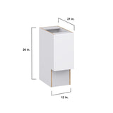 Hugo&Borg Lasalle 12-in W x 34.5-in H x 21-in D Bright White Slab Base Fully Assembled Cabinet (Flat Panel Slab Door Style)