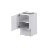 Hugo&Borg Lasalle 18-in W x 34.5-in H x 21-in D Bright White Slab Base Fully Assembled Cabinet (Flat Panel Slab Door Style)