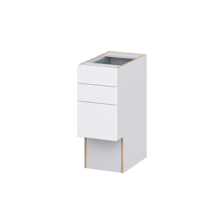Hugo&Borg Lasalle 12-in W x 30-in H x 21-in D Bright White Slab 4-Drawer Base Fully Assembled Cabinet (Flat Panel Style)