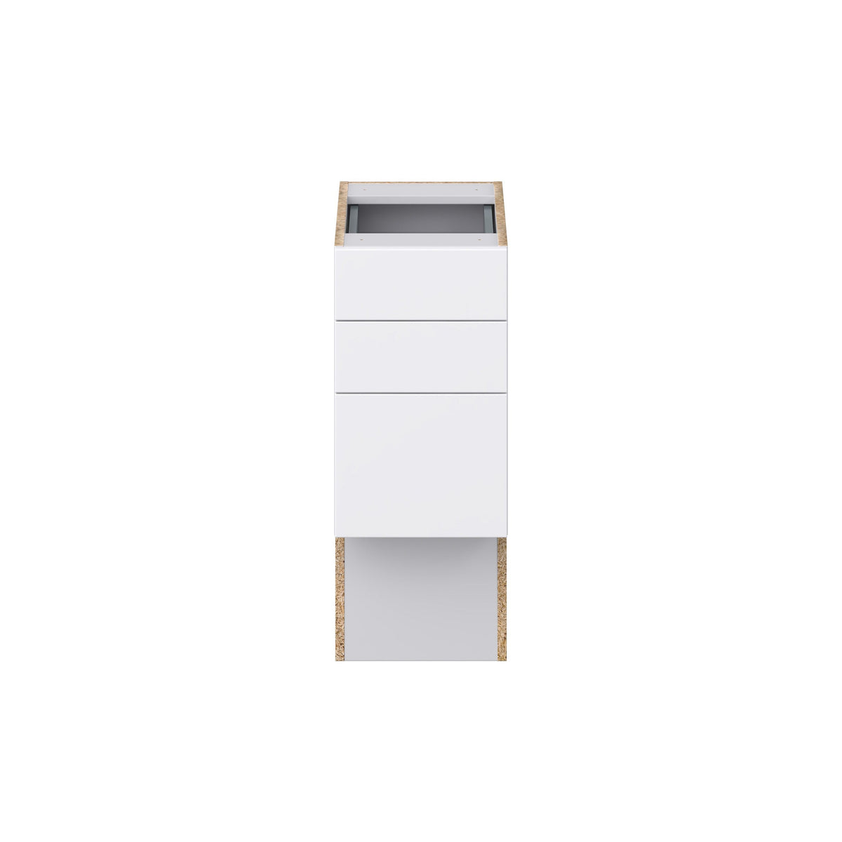 Hugo&Borg Lasalle 12-in W x 30-in H x 21-in D Bright White Slab 4-Drawer Base Fully Assembled Cabinet (Flat Panel Style)