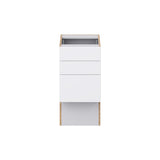 Hugo&Borg Lasalle 15-in W x 30-in H x 21-in D Bright White Slab 3-Drawer Base Fully Assembled Cabinet (Flat Panel Style)