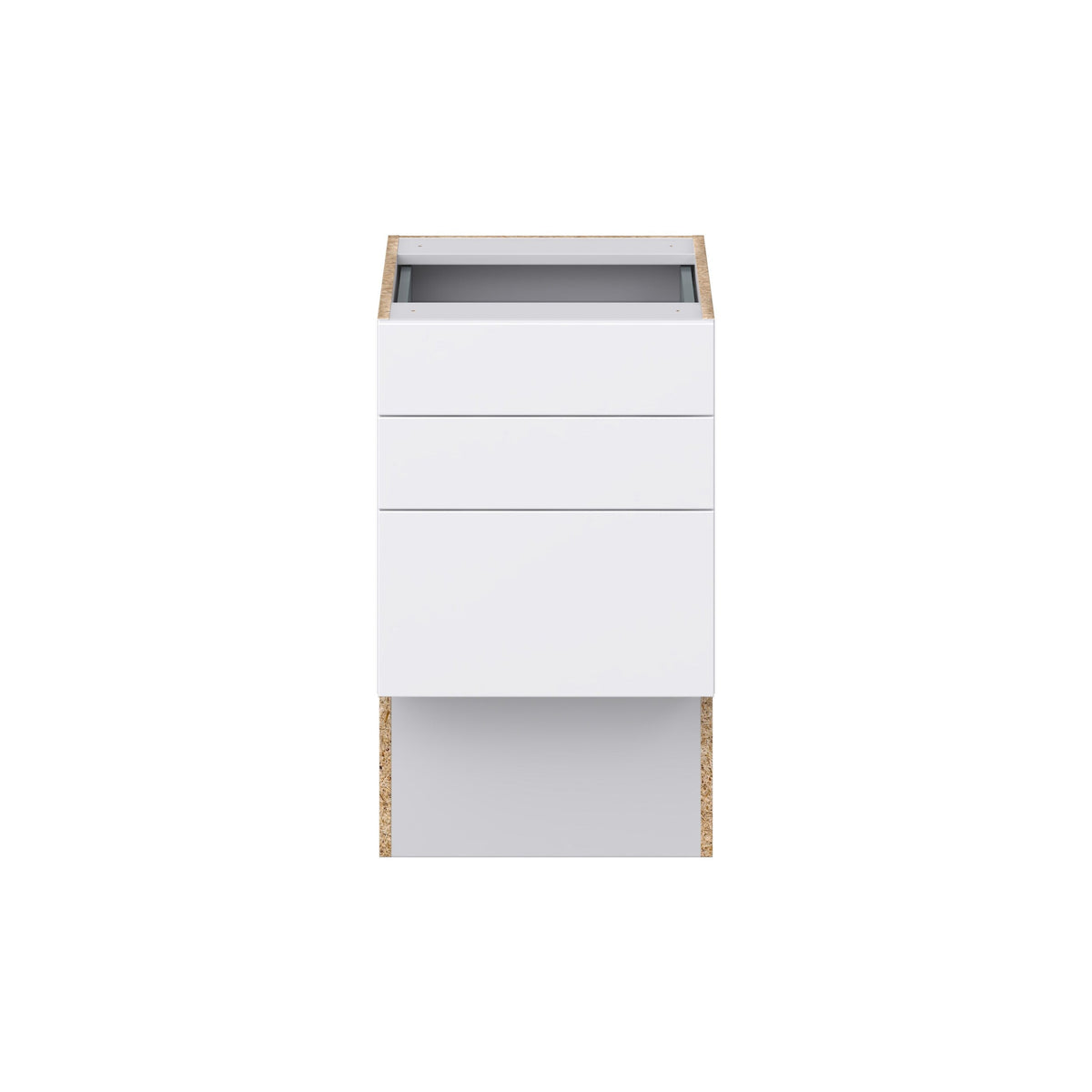 Hugo&Borg Lasalle 18-in W x 30-in H x 21-in D Bright White Slab 3-Drawer Base Fully Assembled Cabinet (Flat Panel Style)