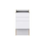 Hugo&Borg Lasalle 18-in W x 30-in H x 21-in D Bright White Slab 3-Drawer Base Fully Assembled Cabinet (Flat Panel Style)
