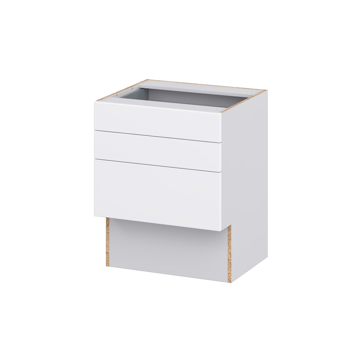 Hugo&Borg Lasalle 24-in W x 30-in H x 21-in D Bright White Slab 3-Drawer Base Fully Assembled Cabinet (Flat Panel Style)