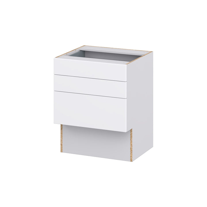Hugo&Borg Lasalle 24-in W x 30-in H x 21-in D Bright White Slab 3-Drawer Base Fully Assembled Cabinet (Flat Panel Style)