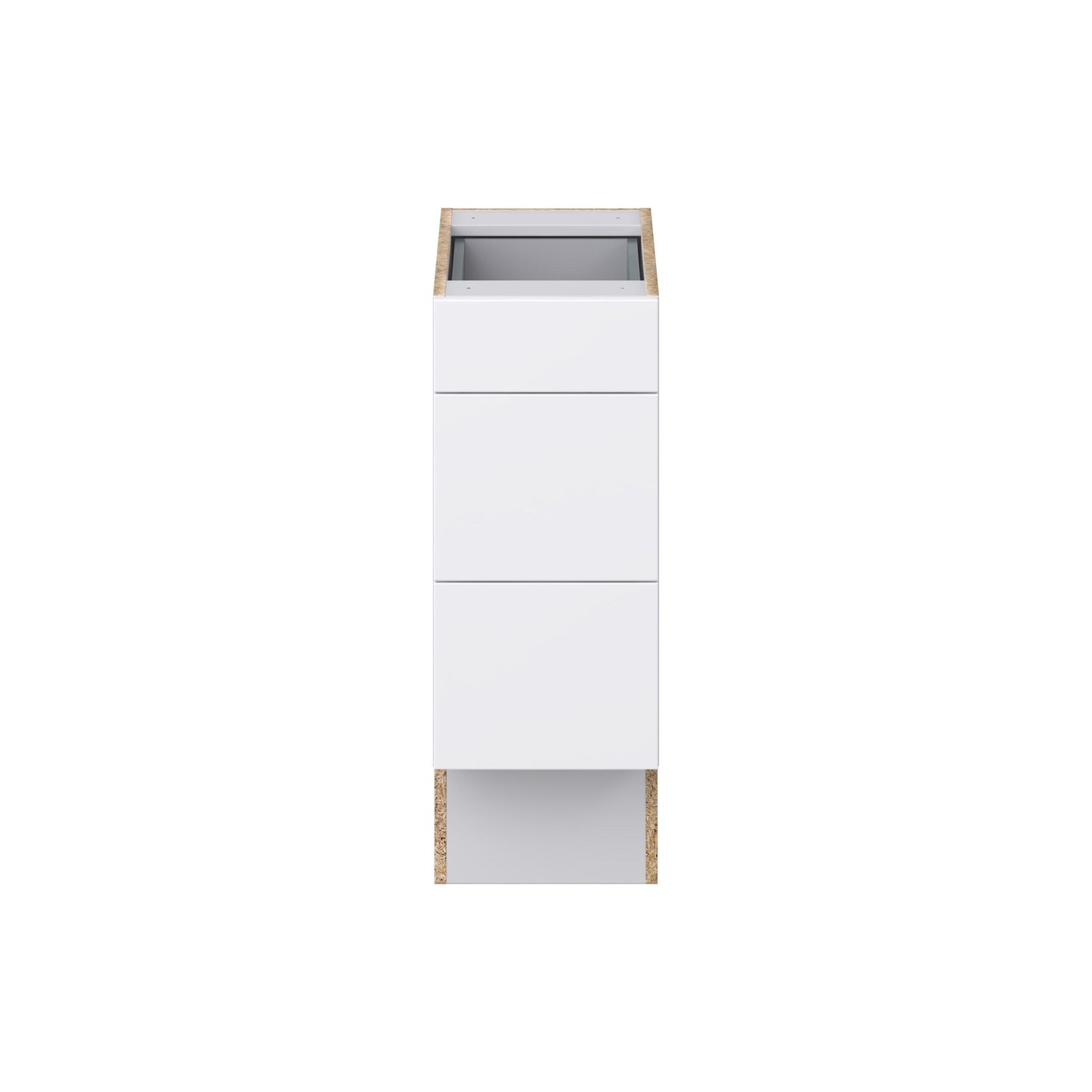 Hugo&Borg Lasalle 12-in W x 32.5-in H x 25-in D Bright White Slab 3-Drawer Base Fully Assembled Cabinet (Flat Panel Style)