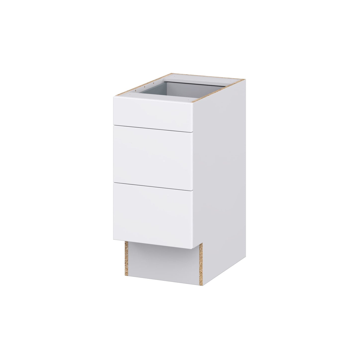 Hugo&Borg Lasalle 15-in W x 32.5-in H x 25-in D Bright White Slab 3-Drawer Base Fully Assembled Cabinet (Flat Panel Style)