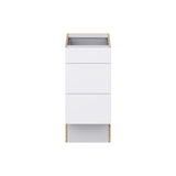 Hugo&Borg Lasalle 15-in W x 32.5-in H x 25-in D Bright White Slab 3-Drawer Base Fully Assembled Cabinet (Flat Panel Style)