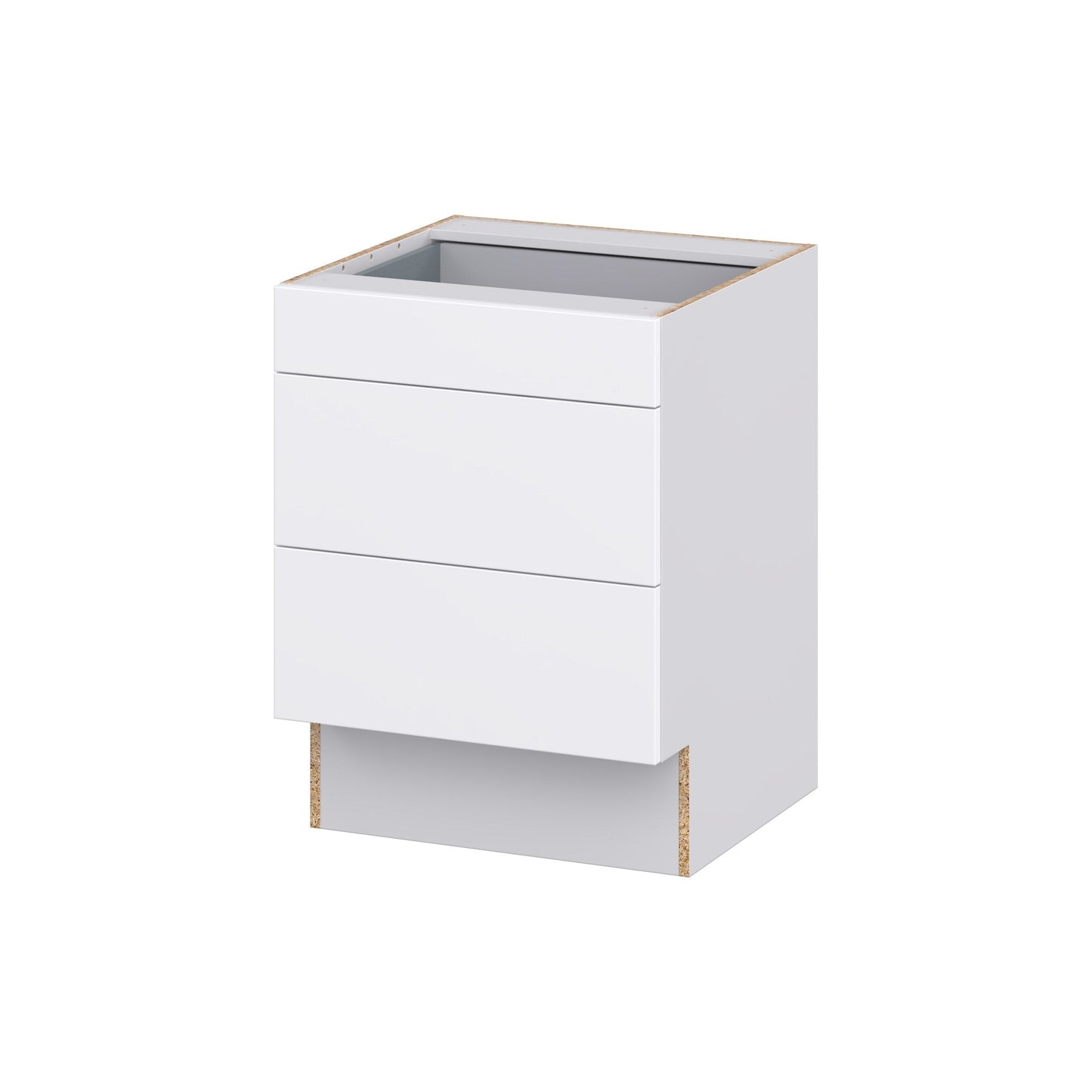 Hugo&Borg Lasalle 24-in W x 32.5-in H x 25-in D Bright White Slab 3-Drawer Base Fully Assembled Cabinet (Flat Panel Style)