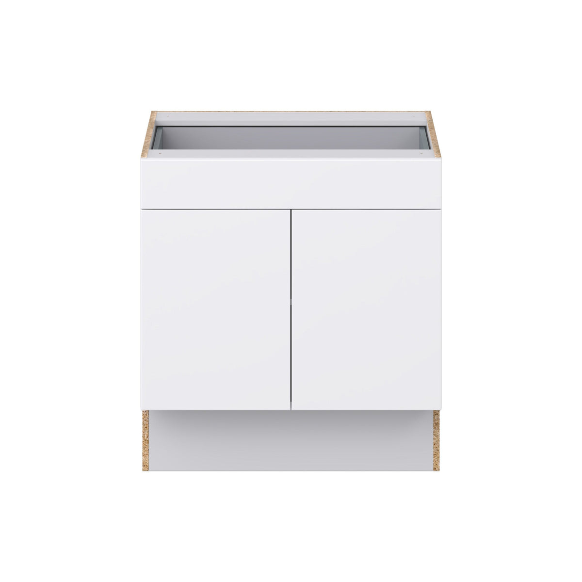 Hugo&Borg Lasalle 30-in W x 32.5-in H x 25-in D Bright White Slab 1-Drawer Base Fully Assembled Cabinet (Flat Panel Slab Style)