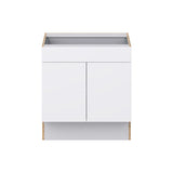Hugo&Borg Lasalle 30-in W x 32.5-in H x 25-in D Bright White Slab 1-Drawer Base Fully Assembled Cabinet (Flat Panel Slab Style)