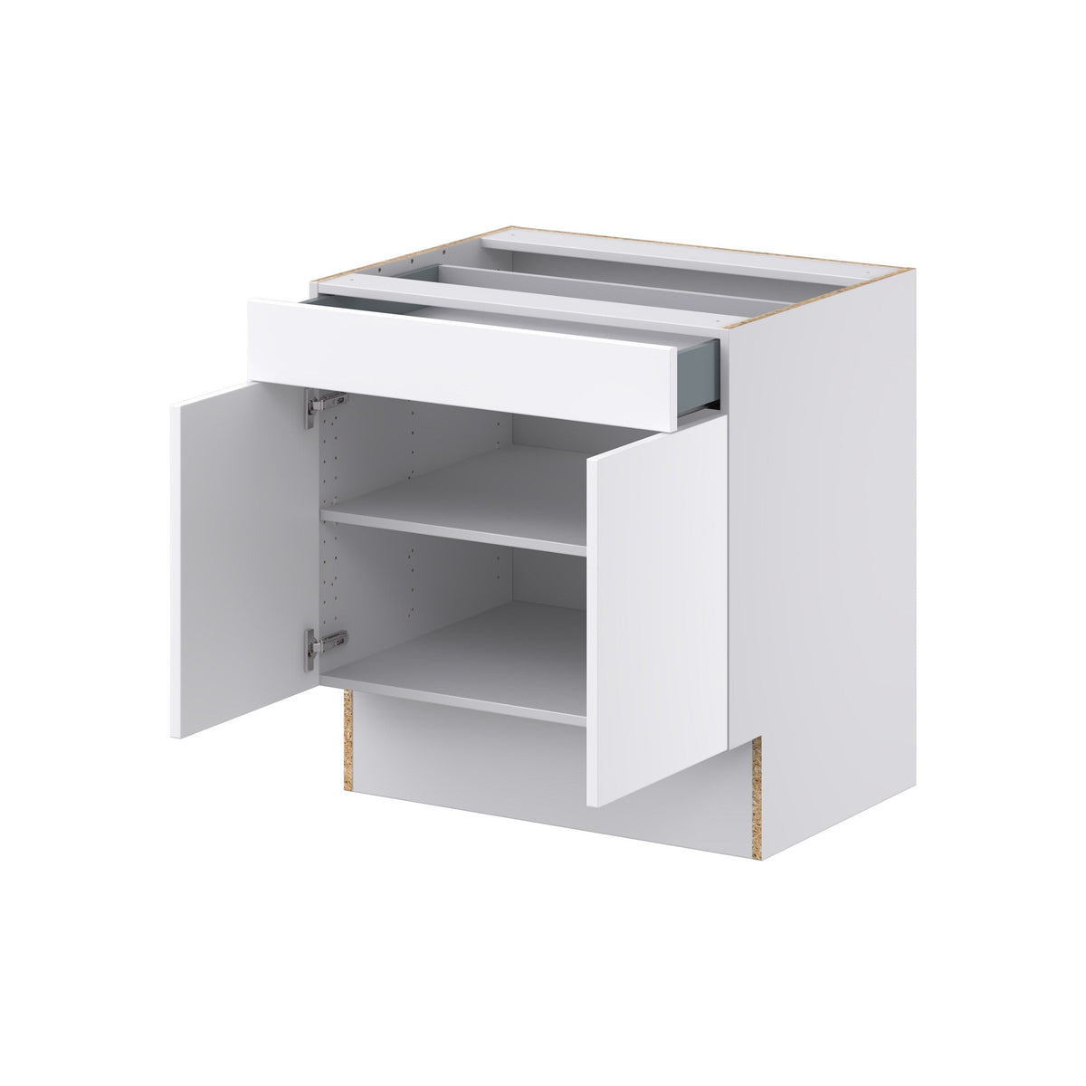 Hugo&Borg Lasalle 30-in W x 32.5-in H x 25-in D Bright White Slab 1-Drawer Base Fully Assembled Cabinet (Flat Panel Slab Style)