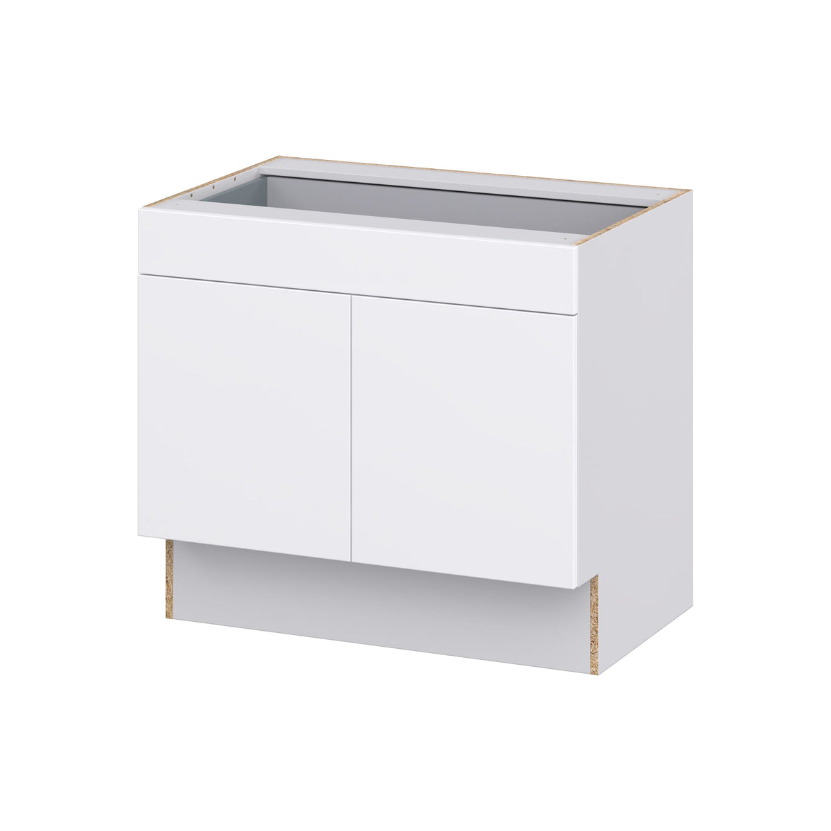 Hugo&Borg Lasalle 36-in W x 32.5-in H x 25-in D Bright White Slab 1-Drawer Base Fully Assembled Cabinet (Flat Panel Slab Style)